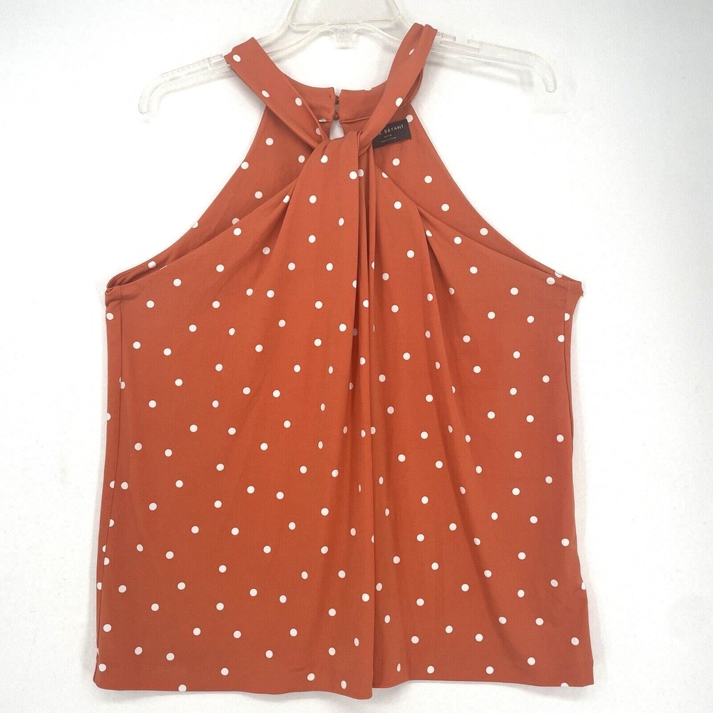 Lane Bryant Burnt Orange One Piece Halter Top Polkadot Size 14 / 16 Draped Neck‎